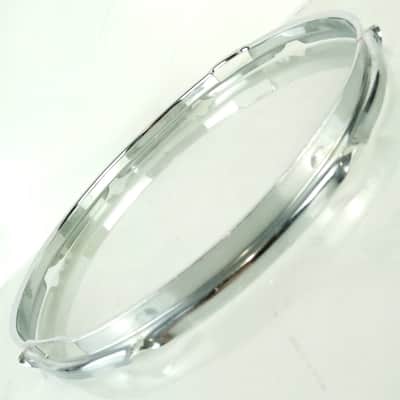Ludwig 14"COB BRASS Triple-Flange Snare Drum Resonant Rim/Hoop 8Lug 50s *cracked image 5
