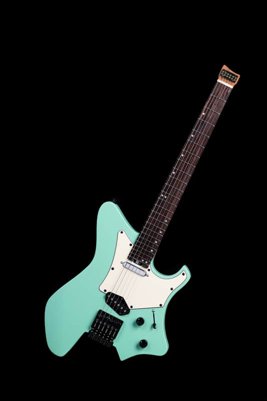 Eart Electric Guitars GW2TP-SE Roasted Mahogany Body Headless Lightweight Guitar,Surf Green image 1