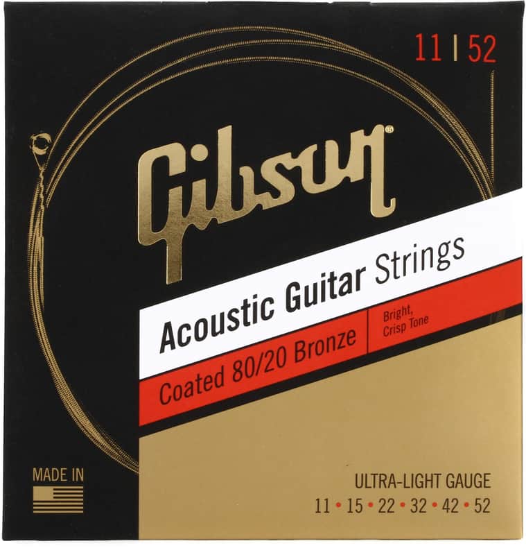 Gibson SAG-CBRW11 80/20 Coated Bronze Acoustic Guitar Strings - Ultra Light (11-52) image 1