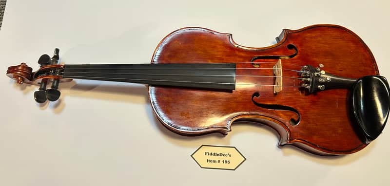 Vintage German violin 4/4 1920s - deep reddish finish high gloss varnish image 1