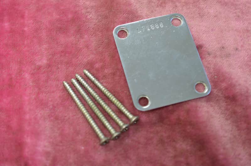 Vintage 1965 Fender PRE-CBS Stratocaster L-series Neckplate w/ Screws Telecaster Strat Tele P-BASS image 1