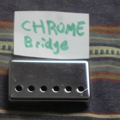 used (light medium relic'd) genuine Gibson PRPC-015 Chrome Bridge Humbucker Cover - BRIDGE pole spacing: 52mm -- 2 and 1/16 inch image 1