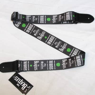 PERRI's The Beatles white on black polyester Guitar STRAP - new - 2" wide image 1