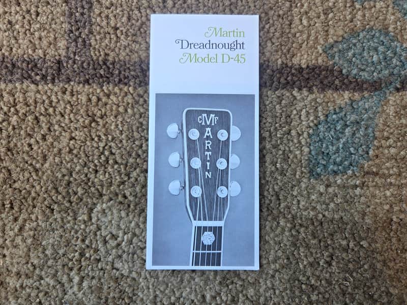 Vintage 1969 Martin D-45 Reintroduction Pamphlet! Rare, Original Case Candy, Paperwork! image 1
