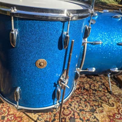 Gretsch Early '60s Round Badge Kit 12-16-20 1960 Blue Sparkle image 9