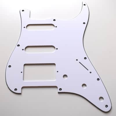 White Stratocaster SSH Pickguard , 3ply 11holes image 2