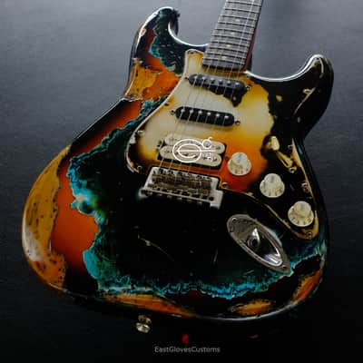 Fender Stratocaster Black/Blue over Sunburst Inspired by Joe Strummer Aged Heavy Relic (RARE) image 1