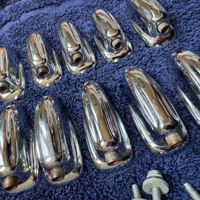 Slingerland Lot of 10 Vintage Bass Drum Lugs 70s - Chrome image 7
