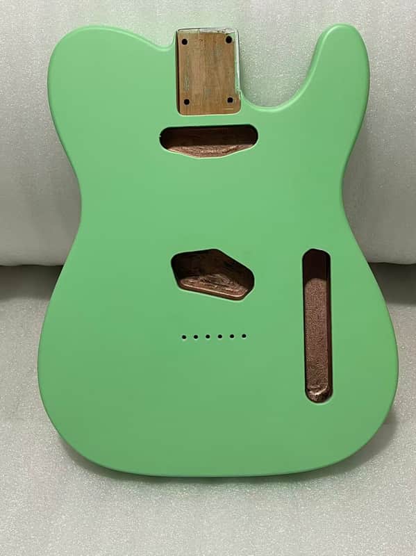 1 Green nitrocellulose lacquer alder wood Electric guitar body Matte finish tele body image 1