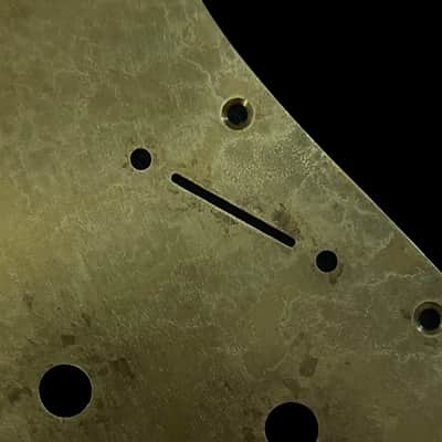 Made-to-Order - Stratocaster 11-hole HSS COVERED Humbucker Pickguard Scratchplate for Fender - Aged Gold Brass - Hand-finished image 7