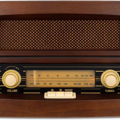 Classic Vintage Retro AM/FM Radio with Bluetooth, AUX & USB – Handmade Wooden Cabinet image 2