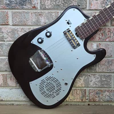 Vintage 1960's Silvertone (Teisco) 1487 Built-In Amplifier Electric Guitar w/ Original Gig Bag! image 1