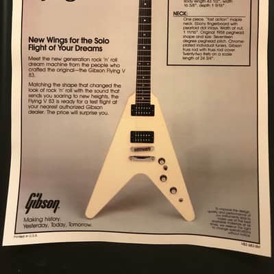 Gibson Flying V 83 Dealer Sheet 1983 image 2