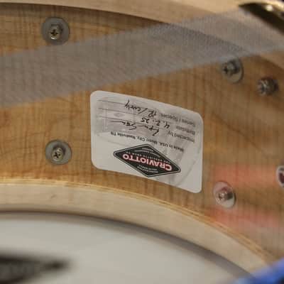 Craviotto Private Reserve 6.5X14" Snare Drum Curly Maple (Ebonized & Green Stained Oil Finish) image 9
