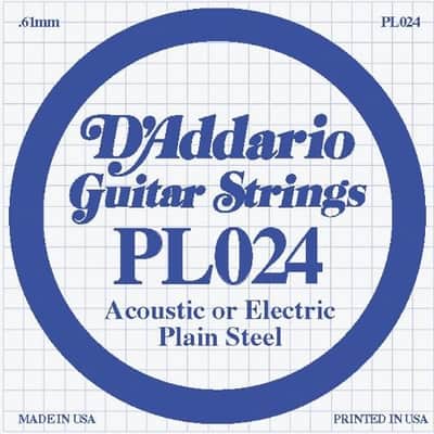 D'Addario Single Plain Steel .024 String image 1