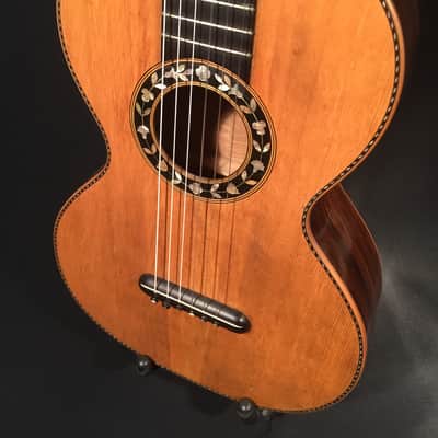 1850 Early romantic small body guitar in excellent un-restored condition with Original wood case image 1