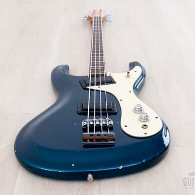 1966 Mosrite Ventures Model Bass Ink Blue 100% Original w/ Case image 11