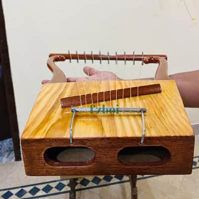 King David Lyre Harp: 10-String Mahogany Finish, Handmade image 5