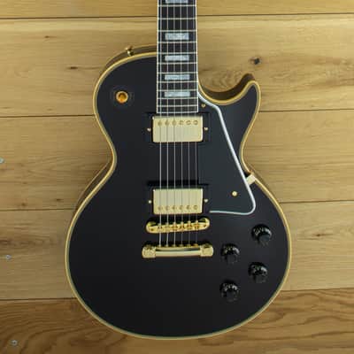 Gibson Custom M2M 1957 Les Paul Custom Reissue 2-Pickup VOS Ebony Carmelita Neck Lightweight Body 75577 image 3