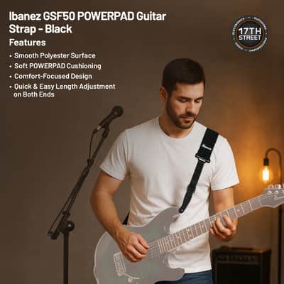 Ibanez 6-String Solid-Body Electric Black Night Guitar, Right Handed Bass Bundle image 5