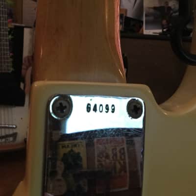 Fender Concentric Knob, Stack Pot 1961 JAZZ BASS Olympic white matching Headstock 6/61 on bottom of neck image 4