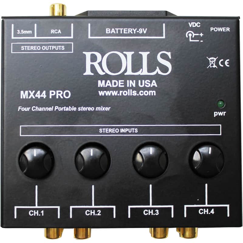 Rolls MX44 PRO 4-Channel Stereo RCA & 1/8" Mixer image 1