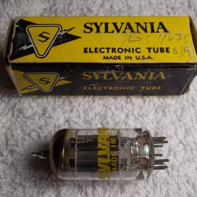 60's Sylvania 12AX7 12AX7A 7025 ECC83 "Yellow Label" USA Ribbed Plate Strong Tubes 1675/1675 of 1600 = 102% Excellent! #039 image 5