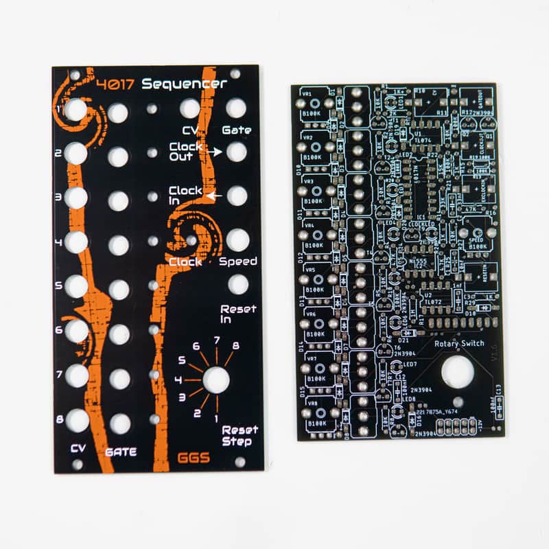 4017 Step Sequencer / Eurorack Synth / PCB & Front Panel / DIY CV/Gate Sequencer image 1