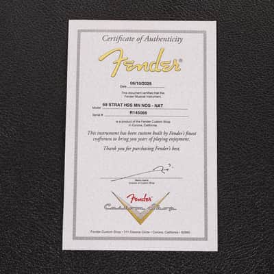 Fender Custom Shop 1969 Stratocaster NOS Natural with DiMarzios 2026 image 11