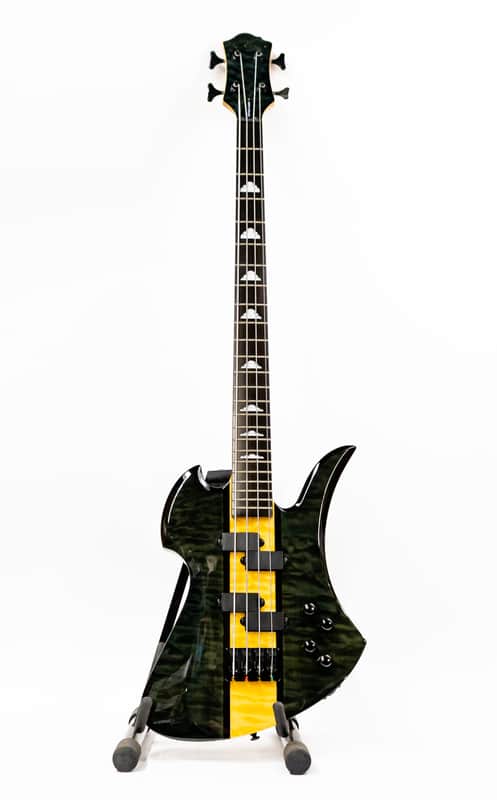 BC Rich Heritage Classic Mockingbird Bass with Gigbag - Quilted Black / Natural image 1