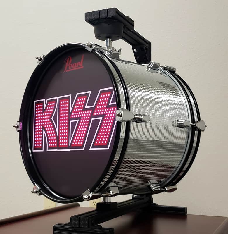 KISS Mirrorball Double Sided Rotating Bass Drum w/ Multi-Color Internal Lighting + Remote Control image 1