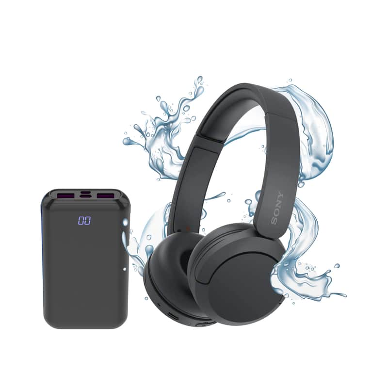 Sony WH-CH520 Compact Wireless Bluetooth On-Ear Headphones (Black) bundle image 1