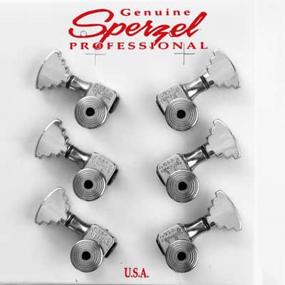 USA Sperzel LOCKING TUNERS Trim-Lock PIN w/ STEP Buttons SET 3x3 - CHROME PLATED image 1