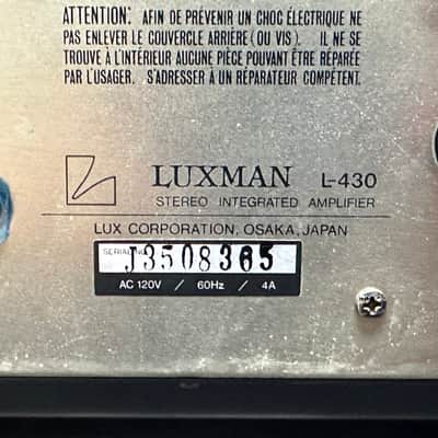 Luxman L-430 Vintage Stereo Integrated Amplifier 1983 image 12