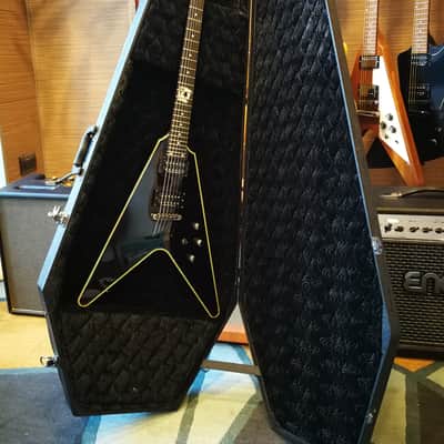 Schecter Black Jack Flying V ebony with Original Coffin Case image 9