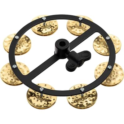 Meinl Headliner Hi Hat Tambourine 5" w/Hammered Brass Jingles 1-Row Black image 1