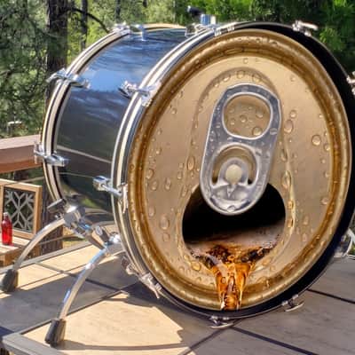 Custom Beer Can Bass Drum Head, 22" Drumhead image 2
