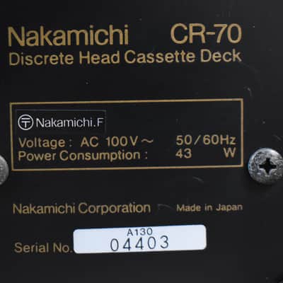 Nakamichi CR-70 Discrete Head Cassette Deck in Very Good Condition image 23