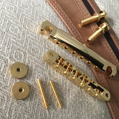 Gibson PBBR-065 Historic Non-Wire ABR-1 Tune-O-Matic Bridge and Aluminum stop bar Tailpiece Gold -Combo image 4