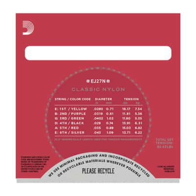 D'Addario Classical Guitar Strings EJ27N Silverplated, Normal - Classic Guitar Strings image 3