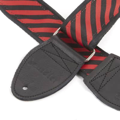 Souldier Diagonal Pattern Guitar Strap - Red & Black image 2