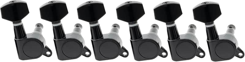 6-in-line Sealed Electric Guitar String Tuning Pegs Keys Machine Head Tuners Set Right Hand for Fender Strat Stratocaster Tele Telecaster Guitar, Black image 1