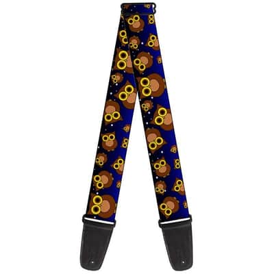 Immagine Buckle-Down Guitar Strap -Owls Scattered Black Blue Fade - 2
