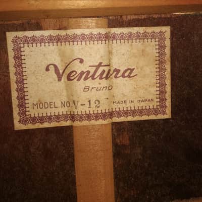 Ventura Bruno V-12 Acoustic Guitar Vintage - Made in Japan (See Video) image 22