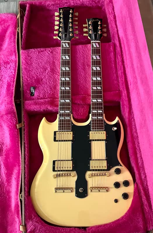 Gibson EDS-1275 Double Neck SG Electric Guitar 1990 - White image 1