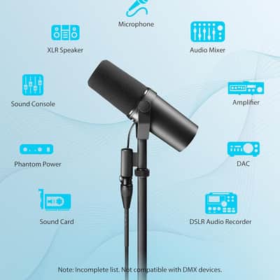 6.6ft 2 Pack XLR Cables, Gold Plated Connectors, All Length from 1.5ft to 300ft Kevlar-Reinforced Nylon Braided XLR Microphone Cable, OFC Shielded Mic Cable image 5