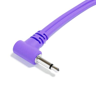 ExcelValley [Purple] 5-Pack - Right Angle Mono Splitter Y Patch Cables - TS 3.5mm 1/8" Eurorack Synth Synthesizer image 3