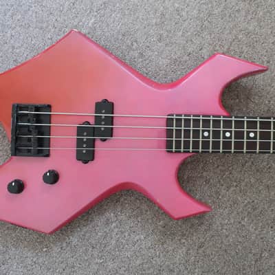 Vintage 1980s BC Rich B.C. Rich Warlock Bass NJ Series Candy Apple Metallic Purple Pink Fade Clean Solid Sound Of Thunder Metal Rock 2 PUs image 2
