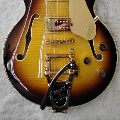 Gretsch Broadkaster JR LX Figured CB Electric Guitar w/Case, Caramel Dawn image 6