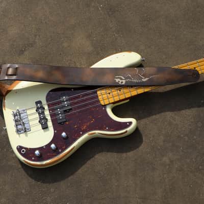 Burny Black Custom Guitar Strap For Acoustic or Electric Guitars - tyrannosaurus made to order - oil made to order - oil image 8